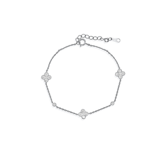 Sterling Silver CZ Clover Bracelets (BR-1463)
