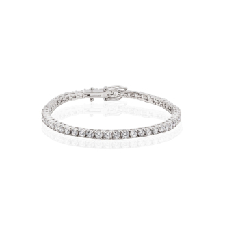 Sterling Silver Rhodium Plated Lab Diamond 3mm TCW 5.6ct Tennis Bracelet(BR-LGD-152)