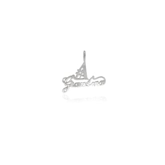 Sterling Silver Diamond Cut Talking Charm No. 1 Grandma (C3023)