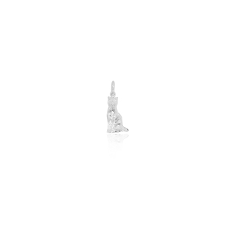 Sterling Silver Diamond Cut Animal Charm Cat (C3743)