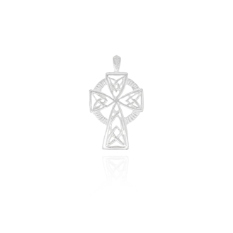 Sterling Silver Diamond Cut Religious Charm Cross (C4578P)