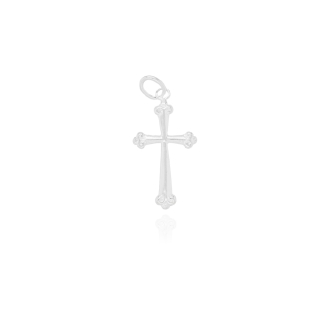 Sterling Silver Diamond Cut Religious Charm Cross (C4757)