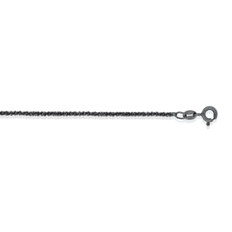 Sterling Silver Rhodium Plated Fancy Chain Assorted DISCO Black Colour Chain(DISCO35-B) 1mm