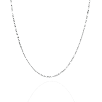 14K White Gold Chain Necklace Figaro 1.9mm (FIG-050-14W)