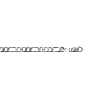 Sterling Silver Rhodium Plated Basic Chain Figaro 06 (FIG150-RH) 5.8mm