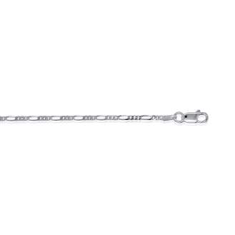 Sterling Silver Rhodium Plated Basic Chain Figaro 01  (FIG50-RH) 1.8mm