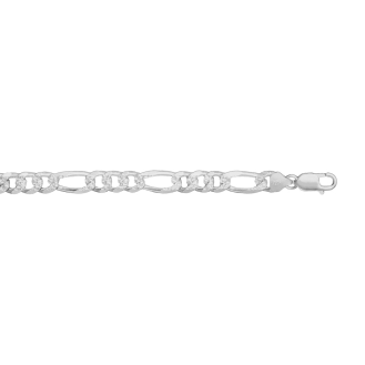 Sterling Silver Basic Chain Figaro 08 Pave (FIGPAVE220) 8.2mm