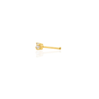 14K Yellow Gold Diamond Nosepin Straight Pin 5pt (YG-NS-S5)