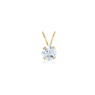 10K Yellow Gold Other Snap Setting CZ Pendants 4mm (G-P-4-10K)