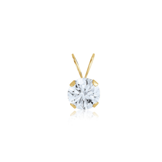 10K Yellow Gold Other Snap Setting CZ Pendants 5mm (G-P-5-10K)