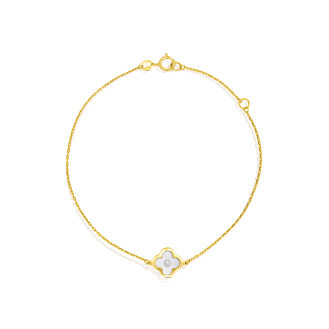 10K Yellow Gold MOP Clover Bracelet (GB-10-1133)