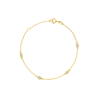 10K Yellow Gold CZ by the Yard Bracelet (GB-10-1137)