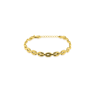10K Yellow Gold Domed Link Bracelet (GB-10-1143)