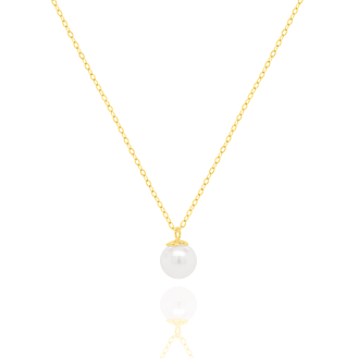 10K Yellow Gold Freshwater Pearl Necklace(GC-10-1127)