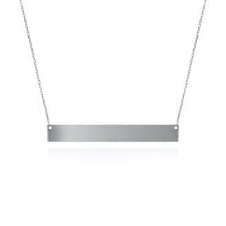 10K Gold Plain Large Bar Necklace (GC-10-1156)