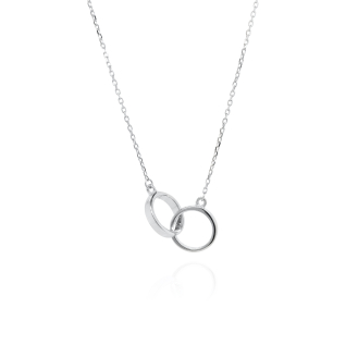 10K Gold Small Interlocking Ring Necklace (GC-10-1176)