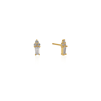10K Yellow Gold Dainty CZ Stud Earrings (GE-10-1135)