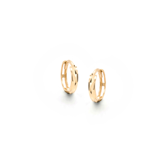 10K Yellow Gold Hammered Huggies (GHUG-10-1004)