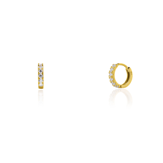 10K Yellow Gold CZ Huggies Earrings (GHUG-10-1037)