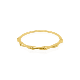 10K Yellow Gold Plain Minimalist Bamboo Ring (GR-10-1077)