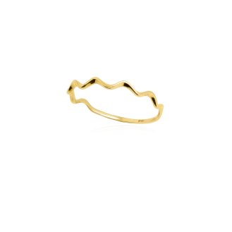 10K Yellow Gold Plain Minimalist Waves Ring (GR-10-1089)