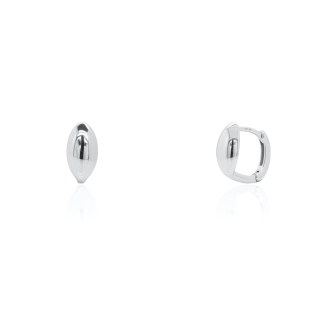Sterling Silver Mini Marquise Bead Huggies Earrings (HUG-1157)