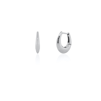 Sterling Silver Tapered U Shape Huggies Earrings (HUG-1167)