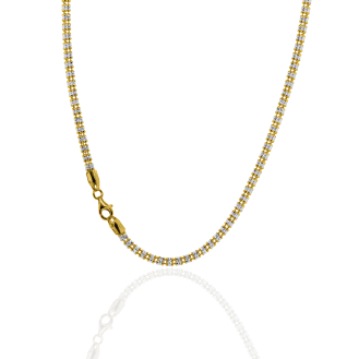 Sterling Silver Gold Vermeil Two Tone Fancy Ice Chain 3.9mm (ICEP200-2T)
