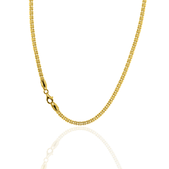 Sterling Silver Gold Vermeil Fancy Ice Chain 3.9mm (ICEP200-G)