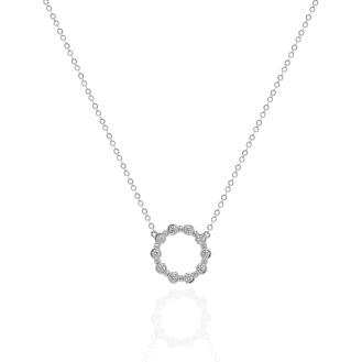 Sterling Silver CZ Circle of Life Necklace (N-1631)