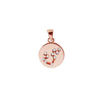 Sterling Silver CZ Acquarius Zodiac Sign Pendant (P-1419-ACQ)