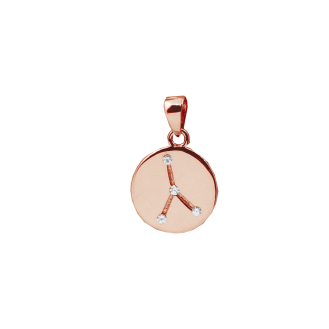 Sterling Silver CZ Cancer Zodiac Sign Pendant (P-1419-CAN)