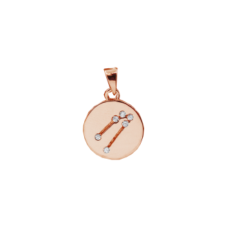 Sterling Silver CZ Taurus Zodiac Sign Pendant (P-1419-TAU)