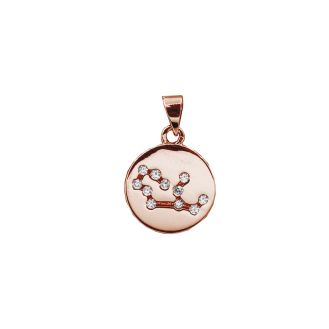 Sterling Silver CZ Virgo Zodiac Sign Pendant (P-1419-VIR)