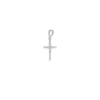 Sterling Silver Rhodium Plated Religious Cross Pendant (P-1514)