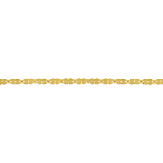 10K Yellow Gold Flake Buckle Chain By inch 2mm (PERM-FBUC-040-10)