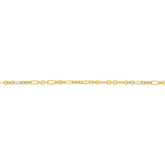 10K Yellow Gold Fancy Rolo Chain By inch 1.3mm (PERM-FROLO-030-10)