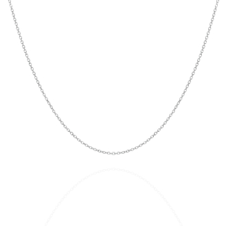 14K White Gold Cable Link Chain 0.8mm (ROLO-025-14W)