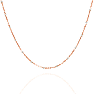 Sterling Silver Rosegold Vermeil Fancy Assorted Ball and Bar Chain (ROLO-30-2C-R) 1.4mm