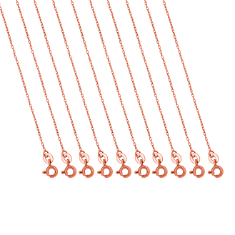 Sterling Silver Rosegold Vermeil Rolo Fancy Chains 10 Pack of 1mm (ROLO10-R-PACK)