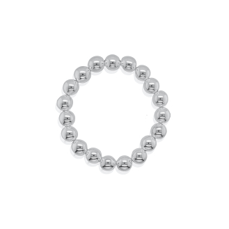 Sterling Silver 10mm Ball Stretch Bracelet (SB-1033)