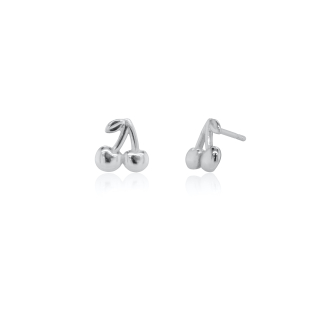 Sterling Silver Cherries Studs (ST-1709)