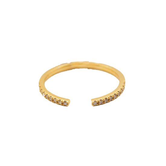 10K Gold Diamond Open Cuff Ring .08CTW (GR-10-1081)