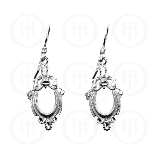 Sterling Silver Gold Vermeil Plain Dangle D/C Earrings (ESD801)